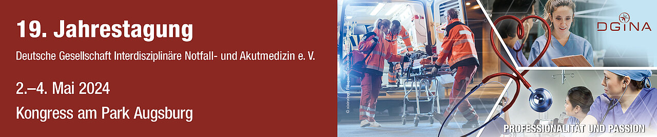 Banner 19. Jahrestagung Deutsche Gesellschaft Interdisziplinäre Notfall- und Akutmedizin e. V.
